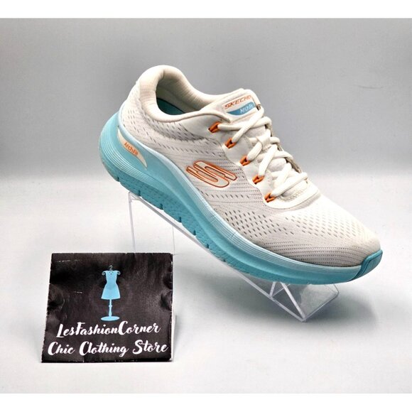 Skechers Men's White & Aqua Arch Fit 2 Athletic Running Sneakers Size 8.5 2904 - Picture 15 of 16